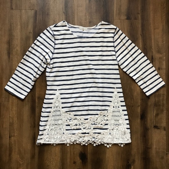 Indigo Soul Sweaters - Indigo Soul - Sweater with Crochet Detail